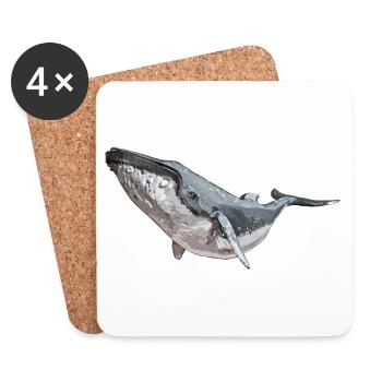 Humpback Whale - Coasters (set of 4) - white - Front