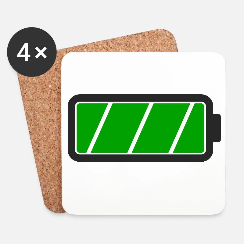 Batterie voll - Untersetzer (4er-Set) - Weiß
