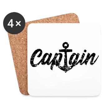 CAPTAIN KAPITÄN - Untersetzer (4er-Set) - Weiß - Vorne