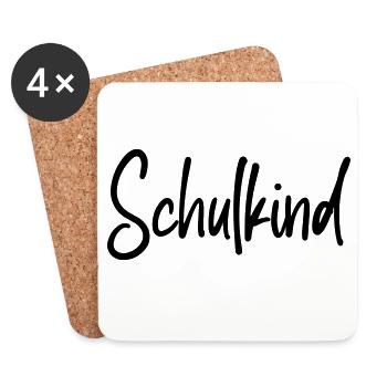 Schulkind - Einschulung Erstklässler - Untersetzer (4er-Set) - Weiß - Vorne