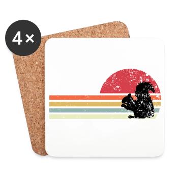 retro squirrel - Coasters (set of 4) - white - Front