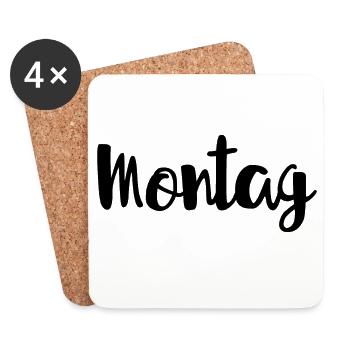 Montag Wochentag Wochenanfang - Untersetzer (4er-Set) - Weiß - Vorne