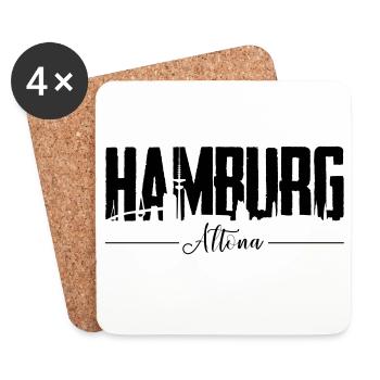 Hamburg Altona, City Shirt - Untersetzer (4er-Set) - Weiß - Vorne