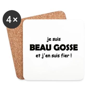 fier d être beau gosse - Dessous de verre (lot de 4) - blanc - Devant