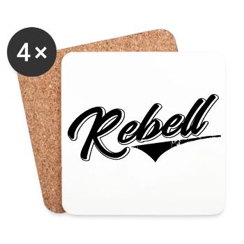 rebel dieb rowdy rebell bandit hustler gang crime - Coasters (set of 4) - white - Front