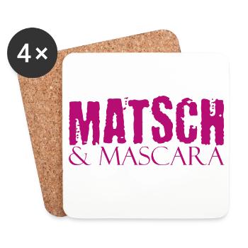 Muddy run shirt mud Matsch Laufshirt Team Mascara - Untersetzer (4er-Set) - Weiß - Vorne