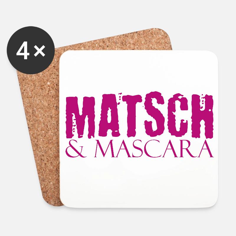 Muddy run shirt mud Matsch Laufshirt Team Mascara - Untersetzer (4er-Set) - Weiß