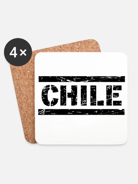 Chile - Untersetzer (4er-Set) - Weiß
