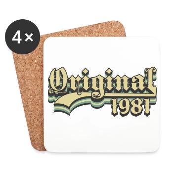 Born in 1981 - Coasters (set of 4) - white - Front
