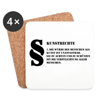 1 Kunstrechte | Jeder Mensch ist Kunst - Untersetzer (4er-Set) - Weiß - Vorne