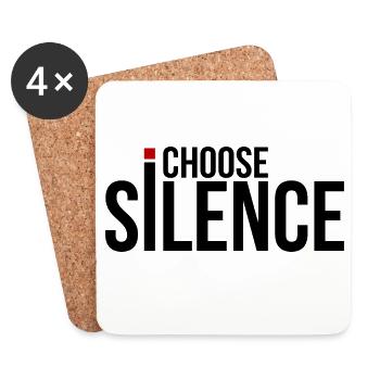 I Choose Silence - Coasters (set of 4) - white - Front