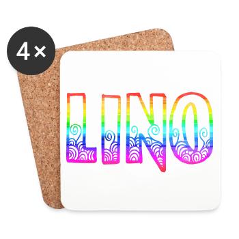 lino rs arc-en-ciel - Dessous de verre (lot de 4) - blanc - Devant