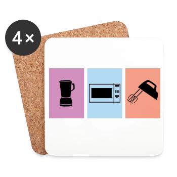 Cook - Coasters (set of 4) - white - Front
