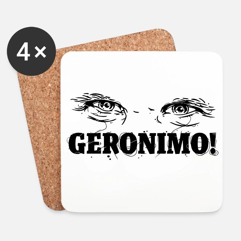 Geronimo! - Untersetzer (4er-Set) - Weiß