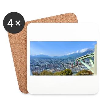 Grenoble - Dessous de verre (lot de 4) - blanc - Devant