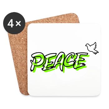 Friede Peace Friedenstaube - Untersetzer (4er-Set) - Weiß - Vorne