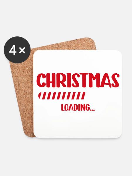 Fortschrittsbalken für das Laden von Weihnachten - Untersetzer (4er-Set) - Weiß