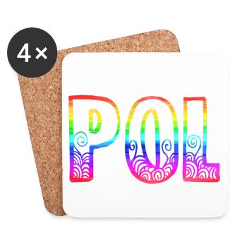 Pol RS Arc-en-ciel - Dessous de verre (lot de 4) - blanc - Devant