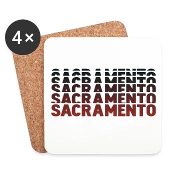 Sacramento Gradient Schriftzug Mehrfach - Untersetzer (4er-Set) - Weiß - Vorne