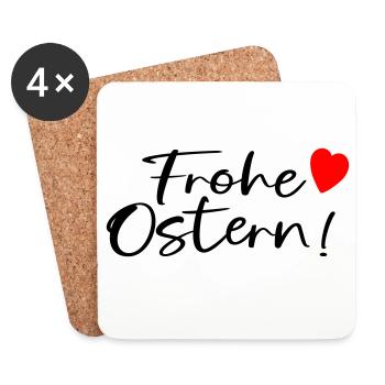 FROHE OSTERN WÜNSCHEN - Untersetzer (4er-Set) - Weiß - Vorne