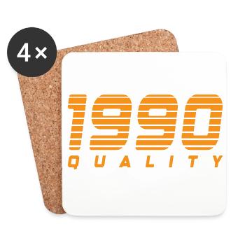 1990 quality | Farbe änderbar - Untersetzer (4er-Set) - Weiß - Vorne