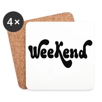 Weekend Bold Script - Coasters (set of 4) - white - Front