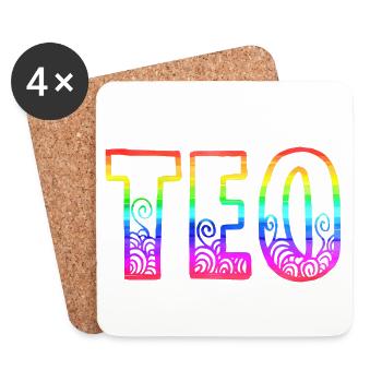 Teo RS Arc-en-ciel - Dessous de verre (lot de 4) - blanc - Devant