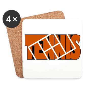 Tennis Orange Cadre Grille Dynamique - Dessous de verre (lot de 4) - blanc - Devant