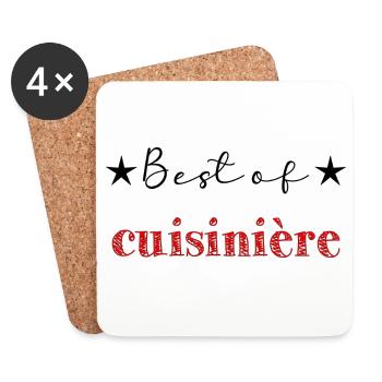 CUISINIERE. MAMAN. FÊTE DES MÈRES. BONNE FÊTE - Dessous de verre (lot de 4) - blanc - Devant