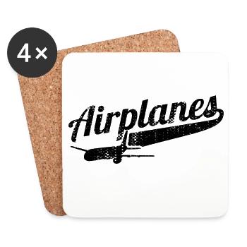 Airplane love - Coasters (set of 4) - white - Front
