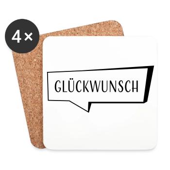 Speech bubble congratulations - Coasters (set of 4) - white - Front
