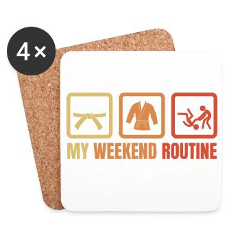Judo Routine - Coasters (set of 4) - white - Front