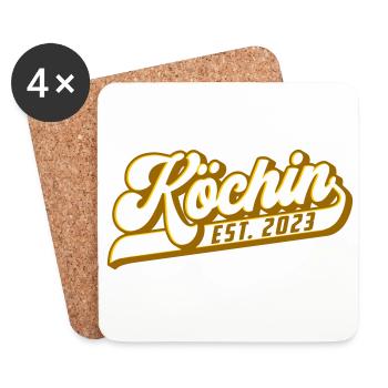 Stolze Köchin - Seit 2023 | Farben änderbar - Untersetzer (4er-Set) - Weiß - Vorne