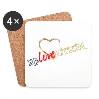 Liebevolution Heart Rose Typo - Coasters (set of 4) - white - Front
