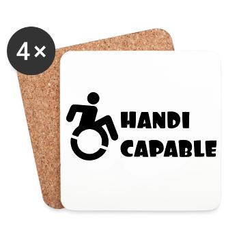 Wheelchair competent, disabled humor # - Coasters (set of 4) - white - Front