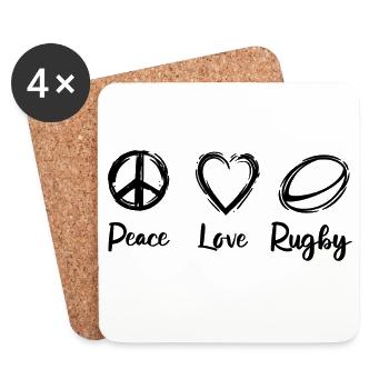 Motivation for rugby players - Coasters (set of 4) - white - Front