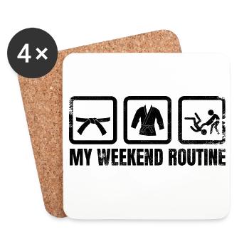 Judoka Weekend Routine - Coasters (set of 4) - white - Front