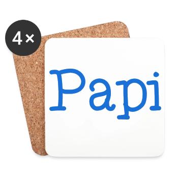 PAPI. FÊTE DES PÈRES. BONNE FÊTE PAPY. JE T'AIME. - Dessous de verre (lot de 4) - blanc - Devant