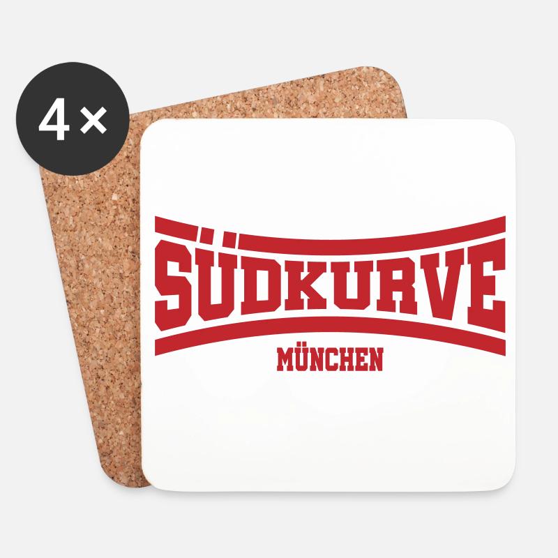 Südkurve München | Farbe änderbar - Untersetzer (4er-Set) - Weiß
