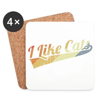 I Like Cats - Coasters (set of 4) - white - Front