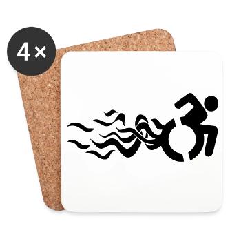 Flaming wheelchair symbol * - Coasters (set of 4) - white - Front