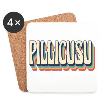 T-Shirt Sicilia pillicusu T-Shirt Geschenkidee - Untersetzer (4er-Set) - Weiß - Vorne