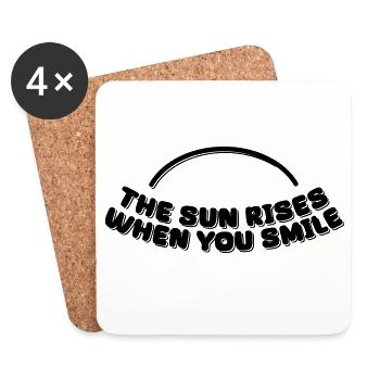 the sun rises when you smile - Coasters (set of 4) - white - Front