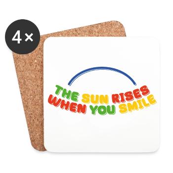 the sun rises when you smile - Coasters (set of 4) - white - Front