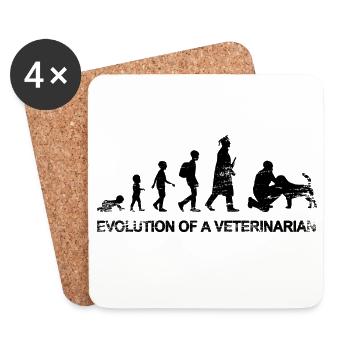 Evolution of a veterinarian - Coasters (set of 4) - white - Front