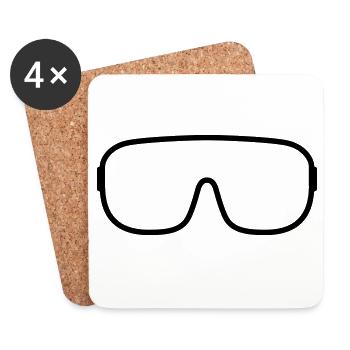 Goggles Ski Goggles Icon Outline - Coasters (set of 4) - white - Front