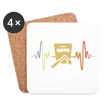Welder Heart Palpitations Vintage - Coasters (set of 4) - white - Front
