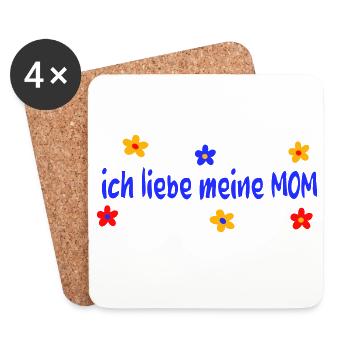 Fête des mères J’aime ma maman - Dessous de verre (lot de 4) - blanc - Devant