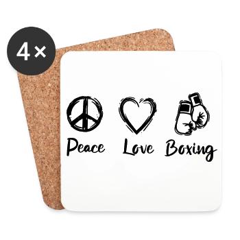 Amour Boxer - Dessous de verre (lot de 4) - blanc - Devant