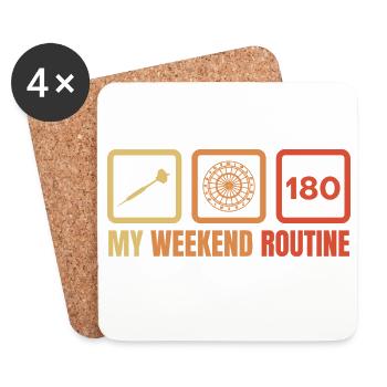 Darts Players Weekend Routine - Coasters (set of 4) - white - Front